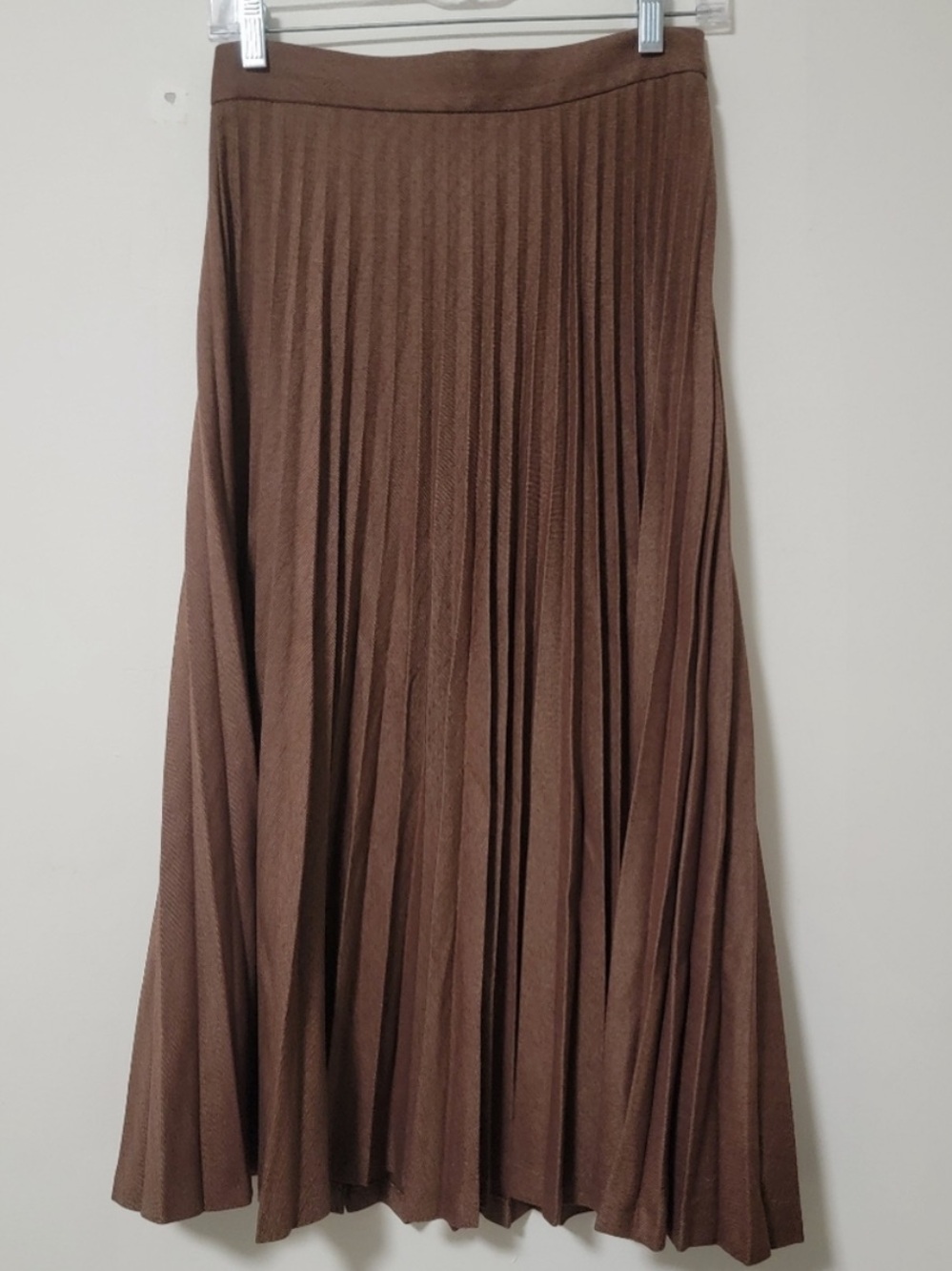 Zara Chocolate Brown A-Line Pleated Skirt
